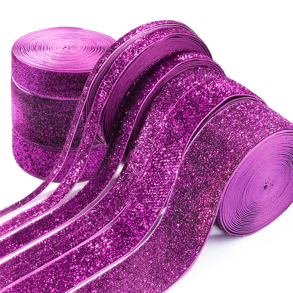 5-10 Yards 7/10/15/20/25/38mm Lila Rot Glitter Samt Bänder einseitige Bänder Für DIY Weihnachten Hochzeit Party Geschenke Dekor