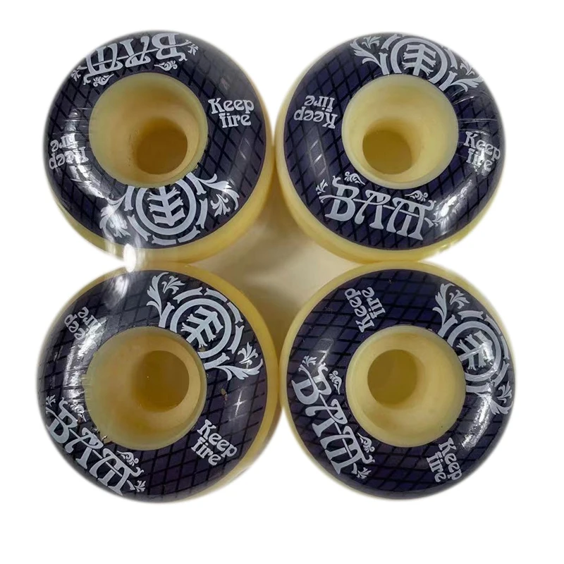 KEEPFIRE 4Pcs Skateboard Wheels 54mm PU Hardness Skate Board 85A Longboard Wheels for Street Longboard Skate Deck Wheel