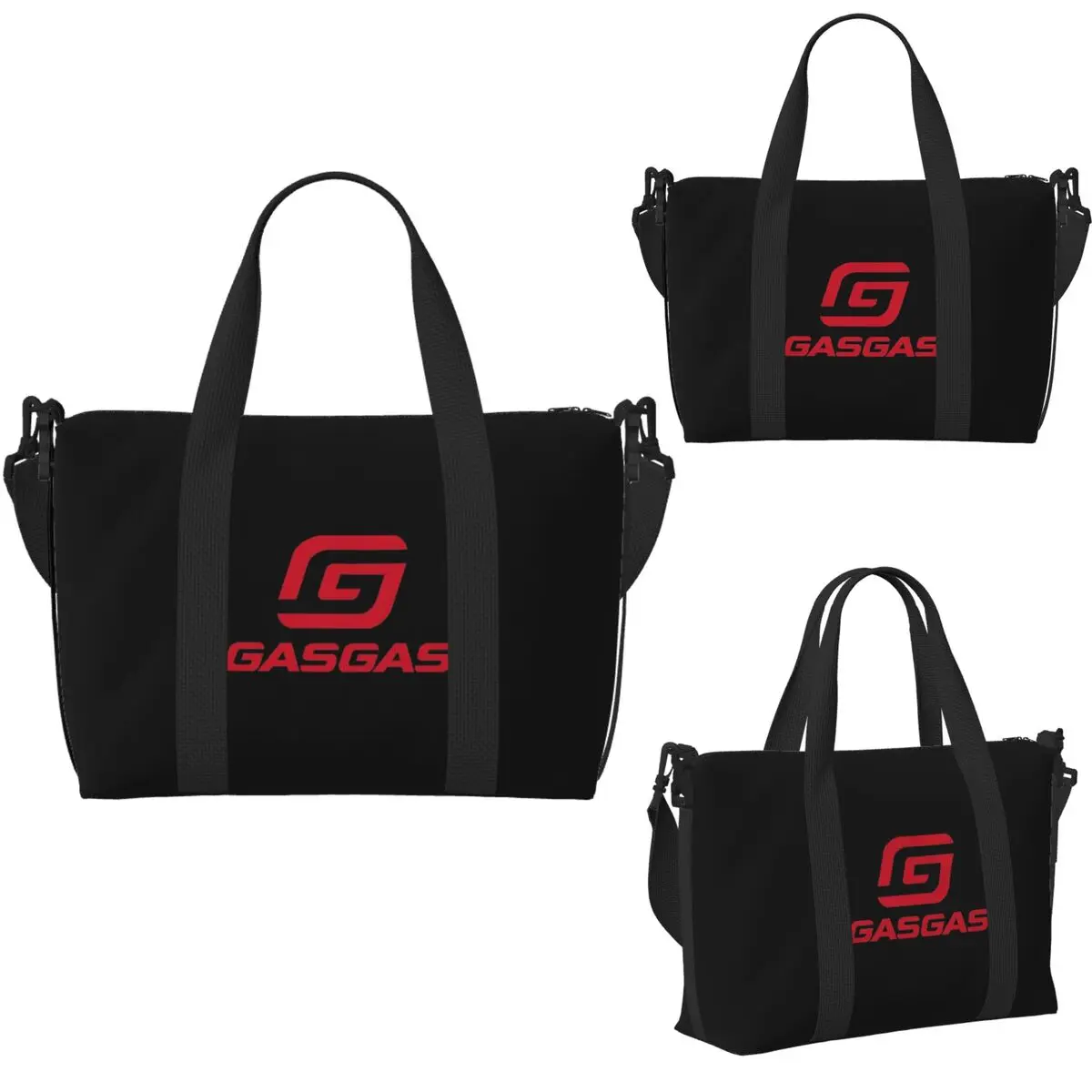مخصص Gasgas منقوشة شعار حقيبة سفر الشاطئ سعة كبيرة حمل الحقائب لصالة الألعاب الرياضية النساء التسوق حقيبة كتف واق من المطر