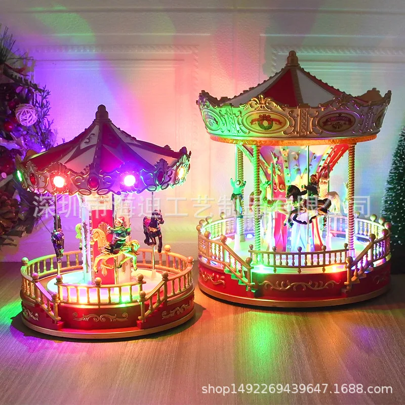 New Luminous Carousel Music Box, Music Box Christmas Gifts Christmas Decorations Children's Gifts