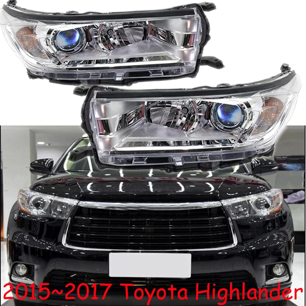 1pcs car bumper headlamp for Toyota Highlander headlight 2015~2017y car accessories head lamp for Toyota highlander fog light