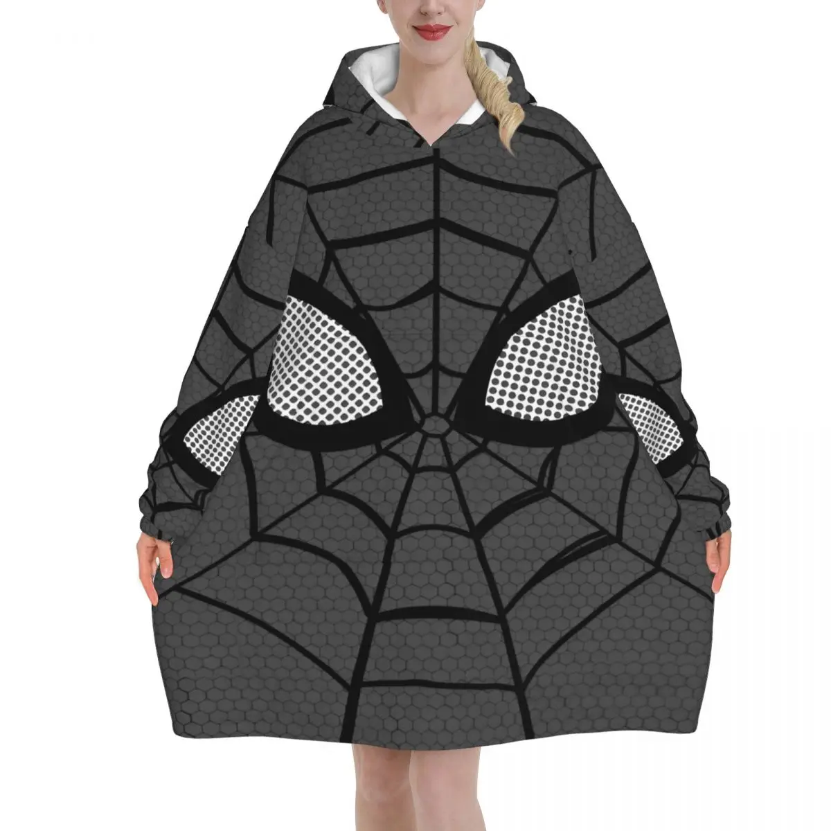 

Негабаритное носимое одеяло с Человеком-пауком, подарки для женщин и мужчин, ультрамягкие плюшевые теплые толстовки, одеяла с карманом