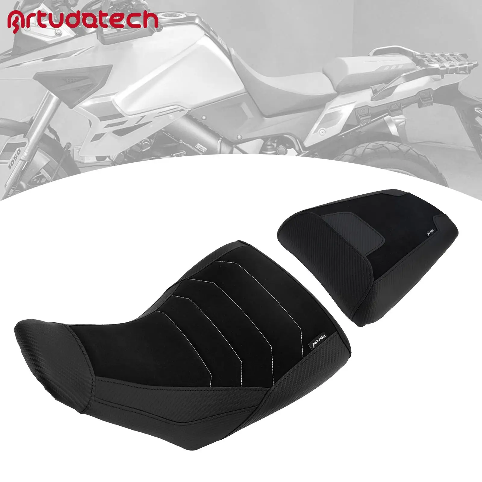 Artudatech Front&Rear Raider Cushion Kit Lower Fit Black for Suzuki V-Strom Dl1050 2023 2024 2025