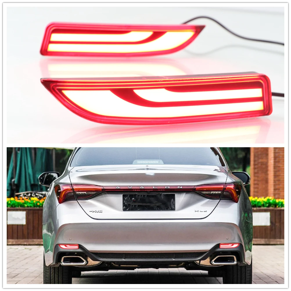 LED Rear Bumper Reflector Fog Lamp For Toyota Avalon 2018-2022 Boot Diffuser Side Brake Light Signal Indicator Reflective Bulb