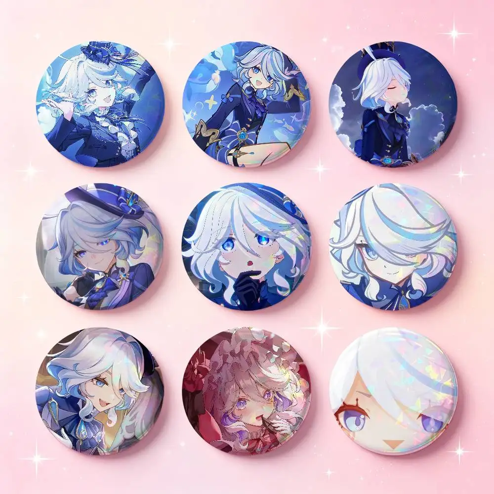 Furina Genshin Impact Badges Button Round Creative Pin Brooch Badge Bag Decor Accessories Fans Collect Friends Gifts