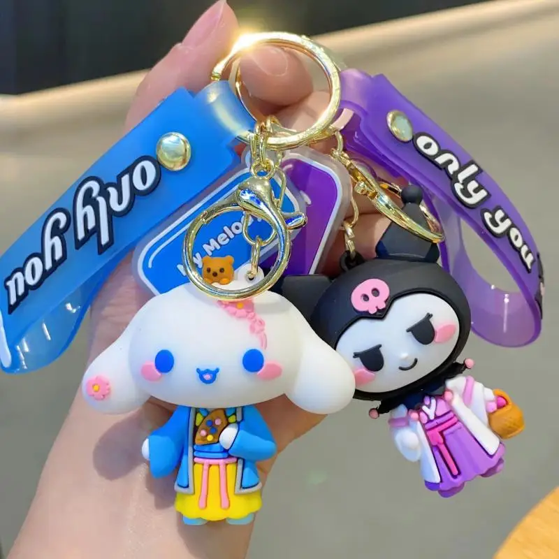 

New Sanrio Key Chain Kawaii HelloKitty Mymelody Cinnamoroll Cartoon Couple Bag Pendant Backpack Accessories Car Key Chain