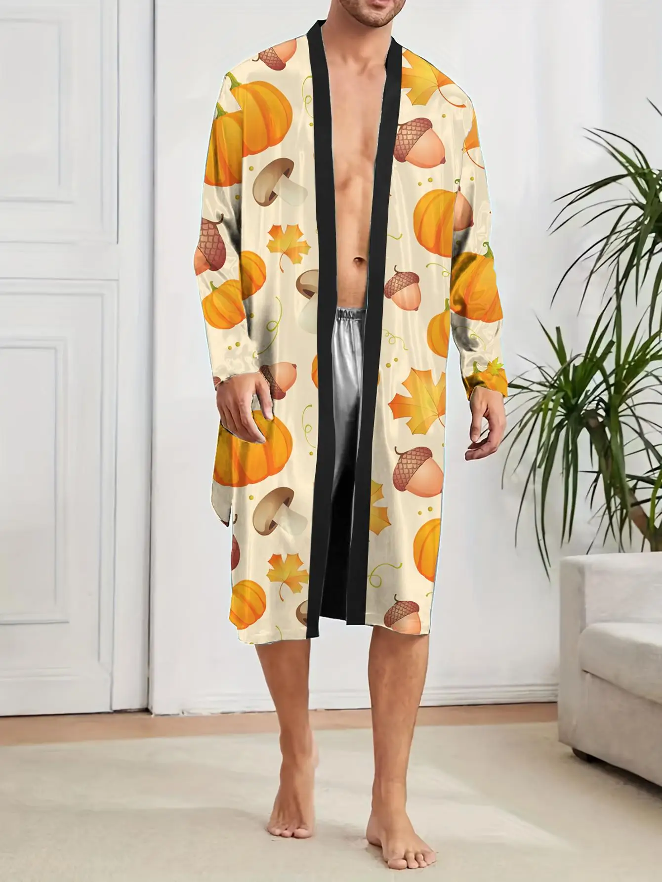 1pcs Men's Robes 2026 Spring/Summer Graphic Breathable Robe man 3D Printed Bathrobe Sleepwear robe Shower robe
