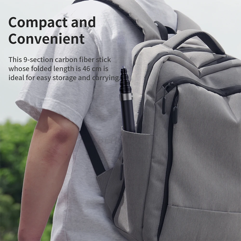 3Mカーボンファイバー自撮り棒 DJI OSMO 360/Insta360 X5/X4/X3用 拡張可能自撮り棒 DJI Action 5 Pro 4用