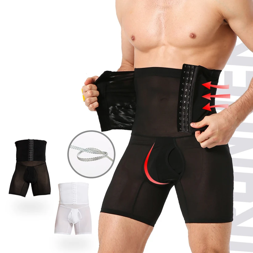 Men Tummy Control Shorts Body Shaper Compression High Waist Trainer Belly Tummy Control Slimming Shapewear Boxer Underwear Fajas