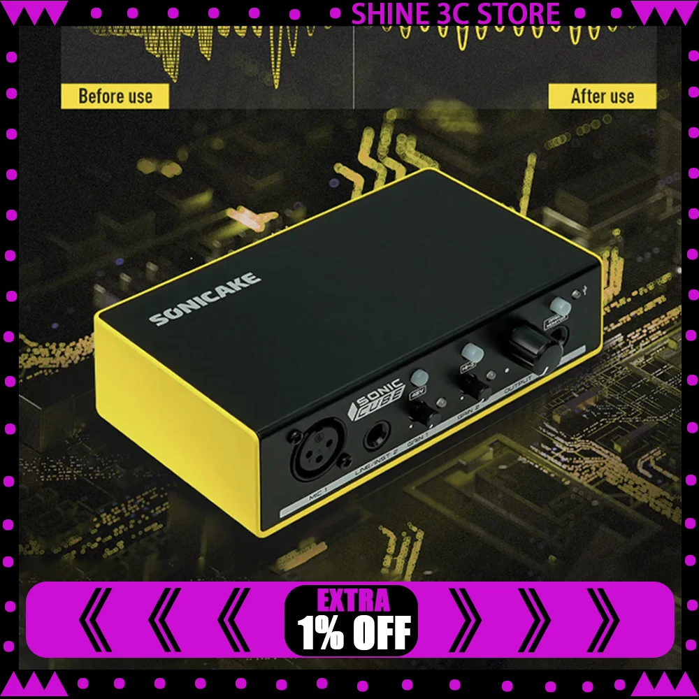 

SONICAKE Sonic Cube двухканальный профессиональный аудиоинтерфейс высококачественный аналоговый предусилитель для студийного записывающего микрофона