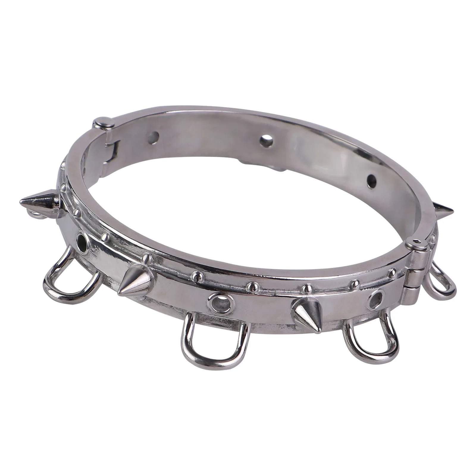Stainless Steel Silver BDSM Heavy Metal Collar Traction Leash Adult SM Bondage Accessory For Men And Women adult sex toys