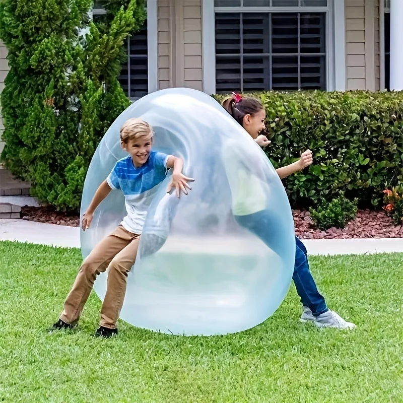 

1PC Transparent TPR Inflatable Bubble Ball for Outdoor, Beach, Party Games - Water-Filled, Durable & Easy to Inflate