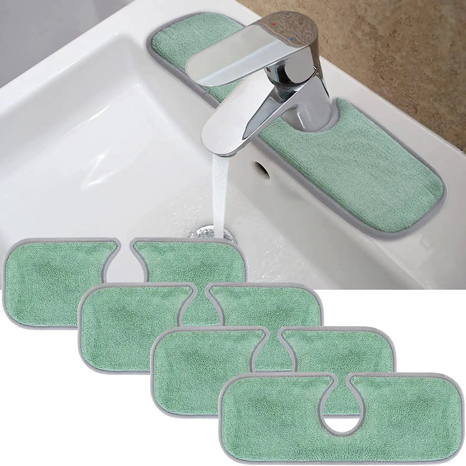 Sink Splash Guard, Faucet Absorbent Mat for Kitchen, Sink Water Splash Guard Behind Faucet, Sink Mat Drying Pads