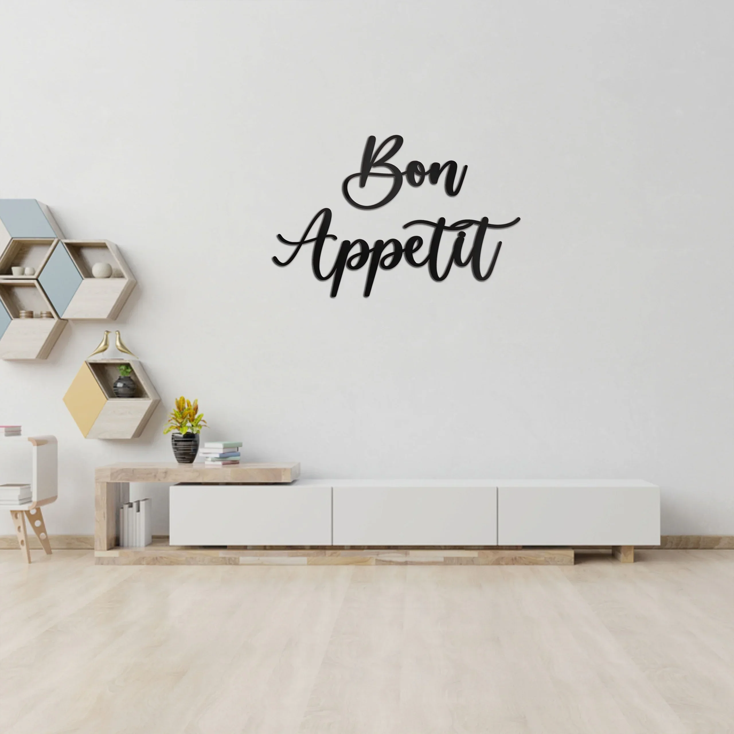 Promotion 1pc Metal Wall Decor Farmhouse Modern Cute Large Bon Appetit Metal Wall Art for Hanging Kitchen Signs Wall mounted roo