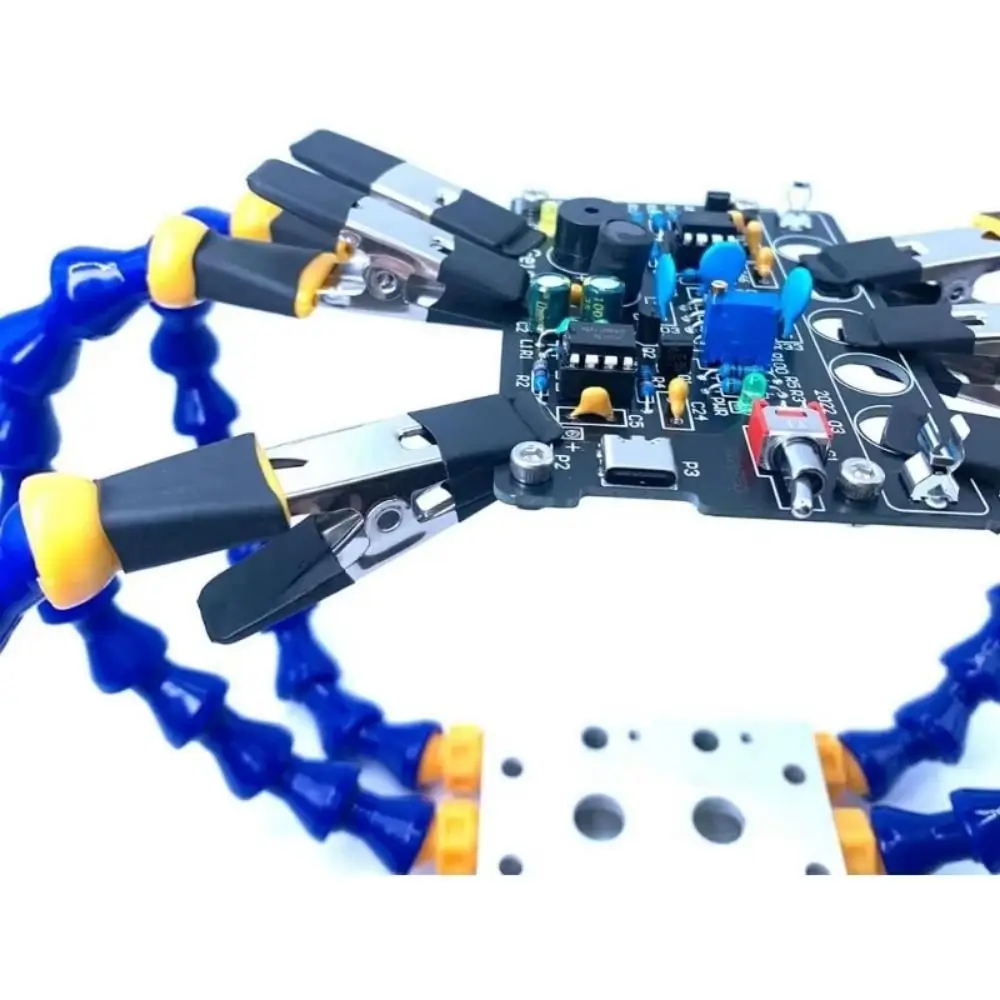 Octopus Design Welding Table Clamp Flexible Arm Aluminum Alloy Base Soldering Helping Hands Stable Grip Adjustable