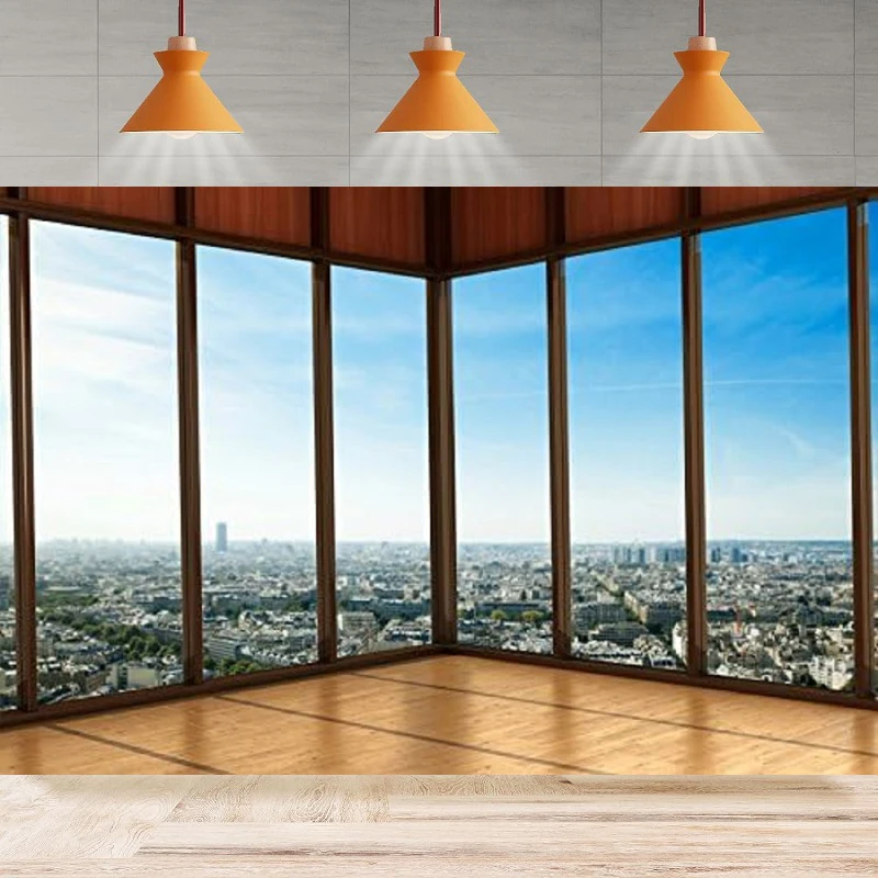 Photography Background Office Building Skyscraper French Transparent Glass Window City Landscape Home Party Backdrop Wall Banner