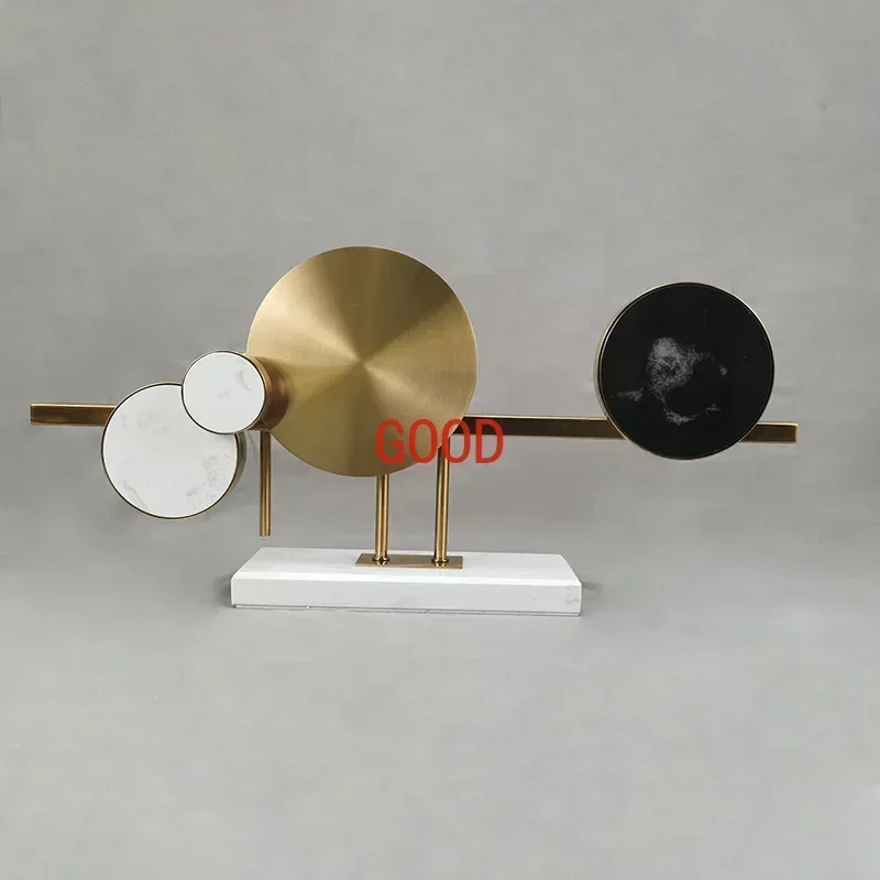 Christmas Party Decorative 3D Combined Marble Ornament Electroplating High Quality Metal Crafts