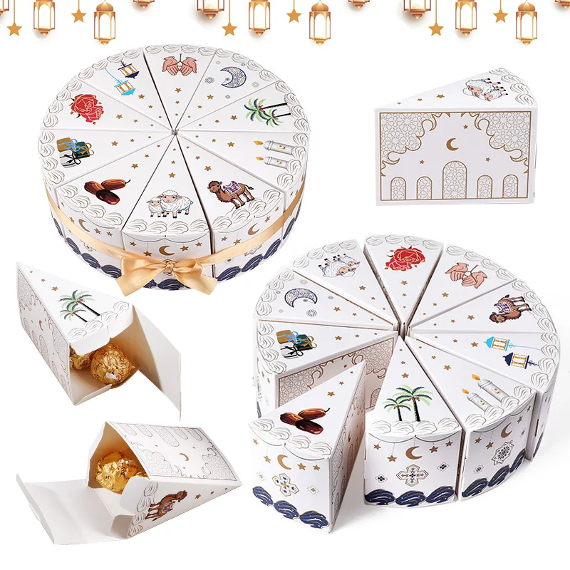 10 Teile/satz Eid Mubarak Geschenk Box Advent Kalender Candy Nuts Schokolade Geschenk Verpackung Box Ramadan Islamischen Muslimischen Party Favors Decor