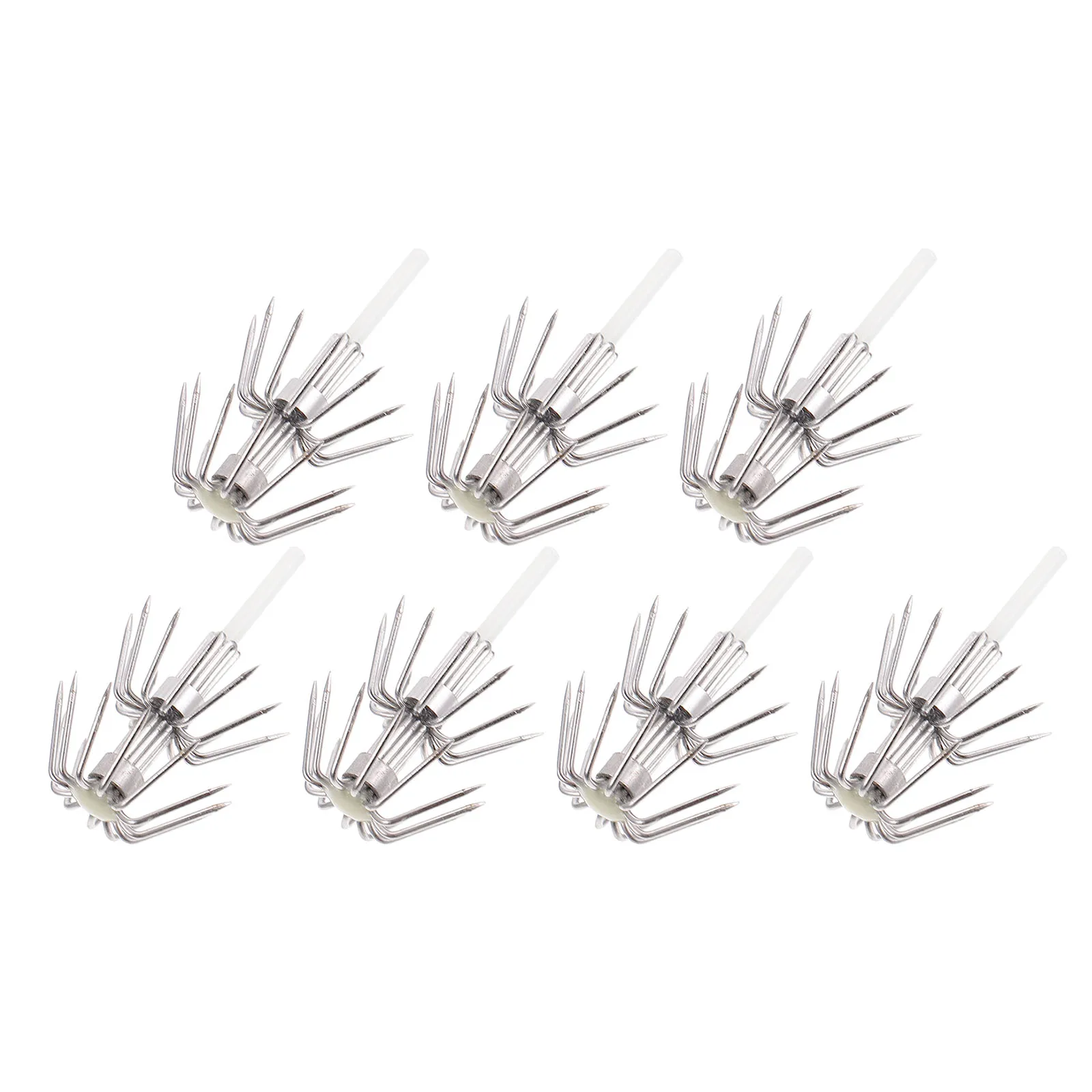 

7pcs Luminous Octopus Hook Squid Claw Anchor Fishing Hooks Kit Equipment Carp Squid Durable Barb Design Escape