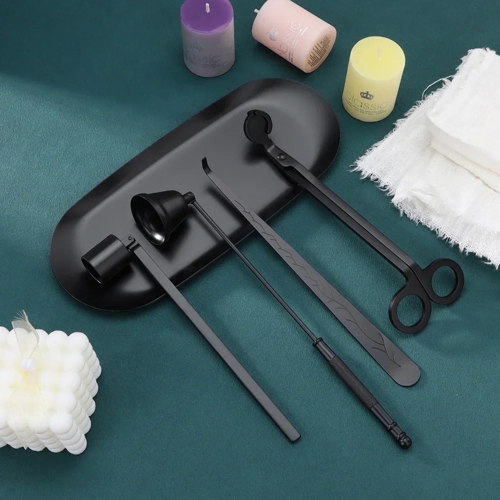 

5-1 набор для ухода за свечами, триммер для фитиля свечи из нержавеющей стали, поднос для разных свечей, ароматические аксессуары, домашние инструменты, подарки «сделай сам»