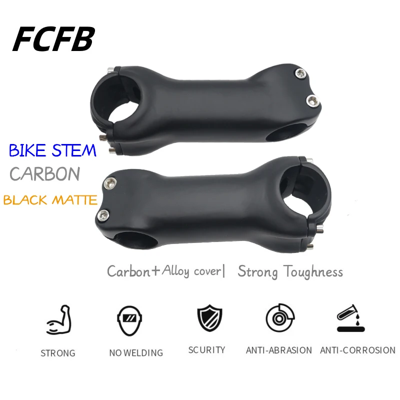 black carbon stem Carbon Mtb Power 31.8mm Bicycle Handlebar Stem 6/17 Degree Mtb Bike Table Ultralight Road Bike Stem