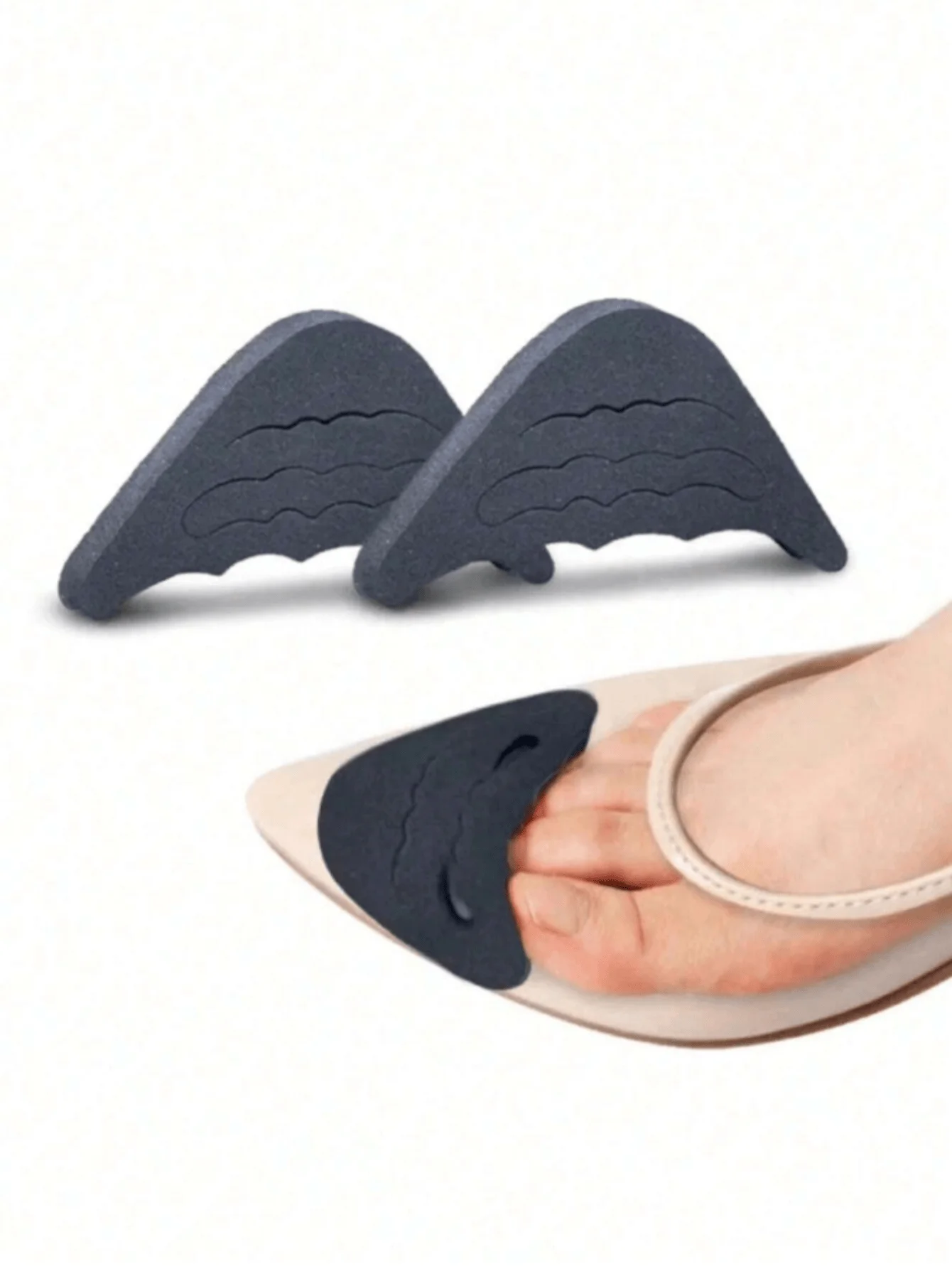 2 Pairs Toe Plug Soft Half Insoles, Reusable Toe Foam Filled Insoles Adjustable Oversized Foot Support Cushion Unisex Insole image 4