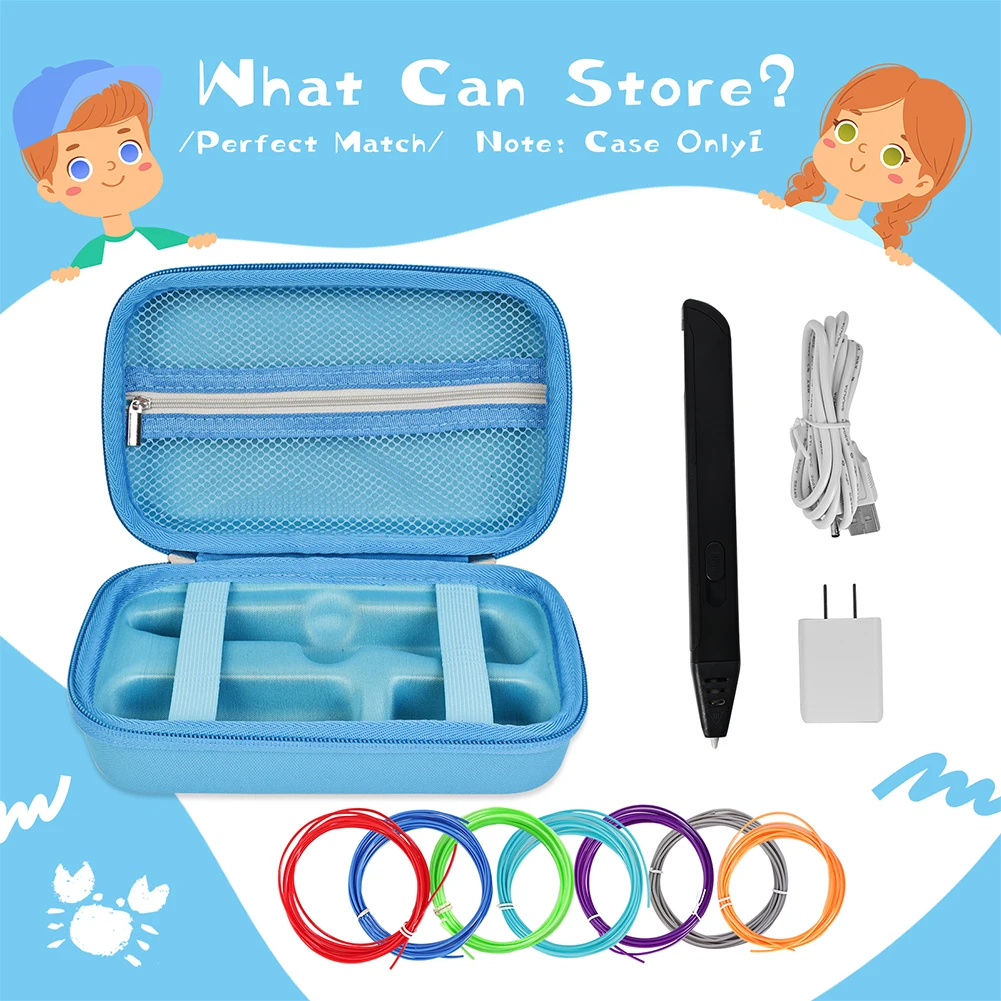 Estojo de transporte rígido para caneta mynt3d super 3d, bolsa de armazenamento anti-queda, capa protetora à prova de choque para projeto de filamento pla