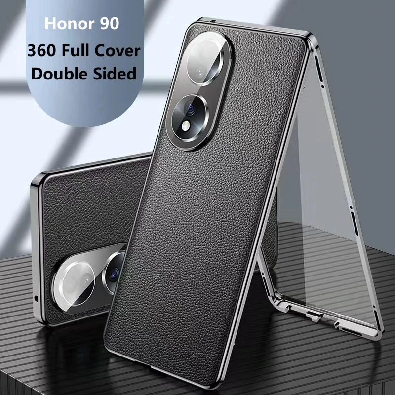 360 Full Cover For Honor 90 Case Tempered Glass Flip Phone Case For Honor 90 5G Coque Funda Double Sided Protection Capa Bumper