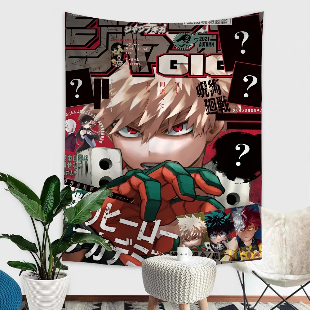 Anime B-Bakugo Katsuki Kolorowy gobelin ścienny wiszący Czeski gobelin ścienny Mandala Wall Art Decor