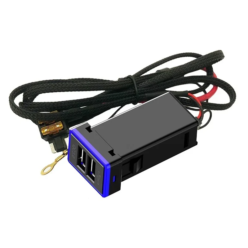 Imagem -03 - Carregador de Carro Dupla Carga Rápida Usb Telefone Pda Dvr Adaptador Plug & Play Cabo para Toyota Rav4 Inteligente Carregamento Rápido qc 3.0 3.0