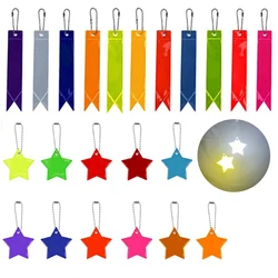 PVC Star Reflective Stripe Double-sided Reflective Keychain Night Safety Reflector Interior Accessories Key Rings 11 Colors