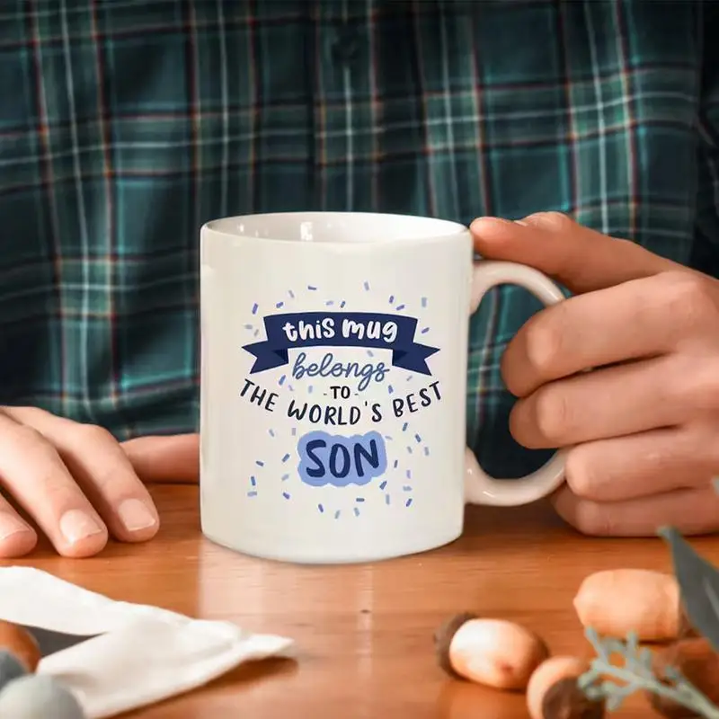 Ceramic Dad Mug 350ml Worlds Best Son Coffee Mug World's Best Son Coffee Mug Novelty Dad Mug Cup Unique Gag Dad Cup Best Son Mug