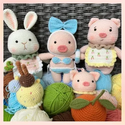 Four Strand Yarn Ball Doll for DIY, Hand Woven, Milk Cotton Material, Scarf, Hat, Shoe, Sweater, 2 Pcs