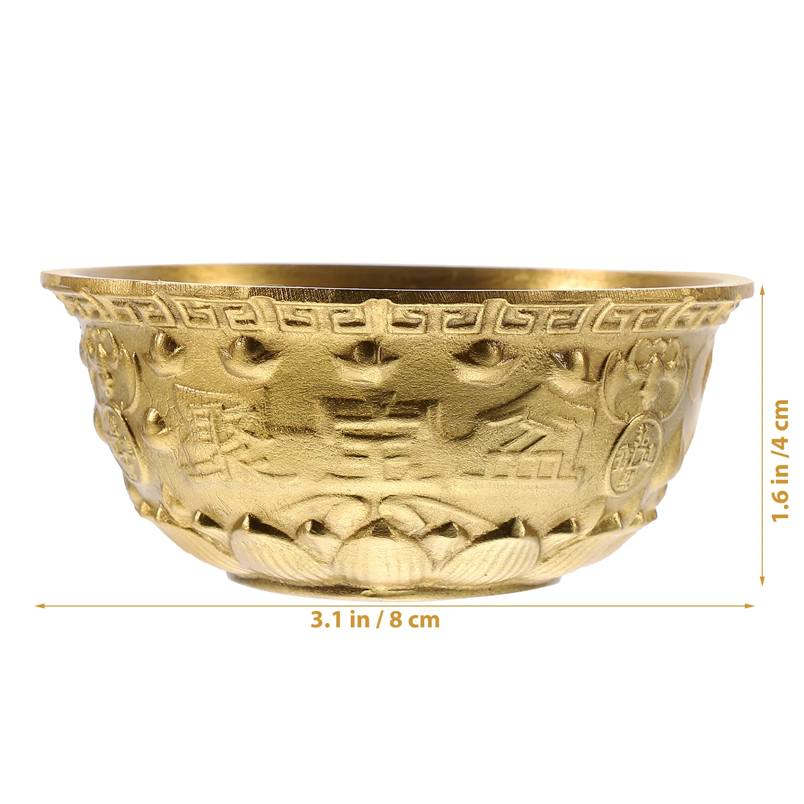 Bowl Treasure Basin Offering Decor Wealth Brass Bowls Gold Chinese Golden Home Water Decorative Copper Money Good Tibetan Altar