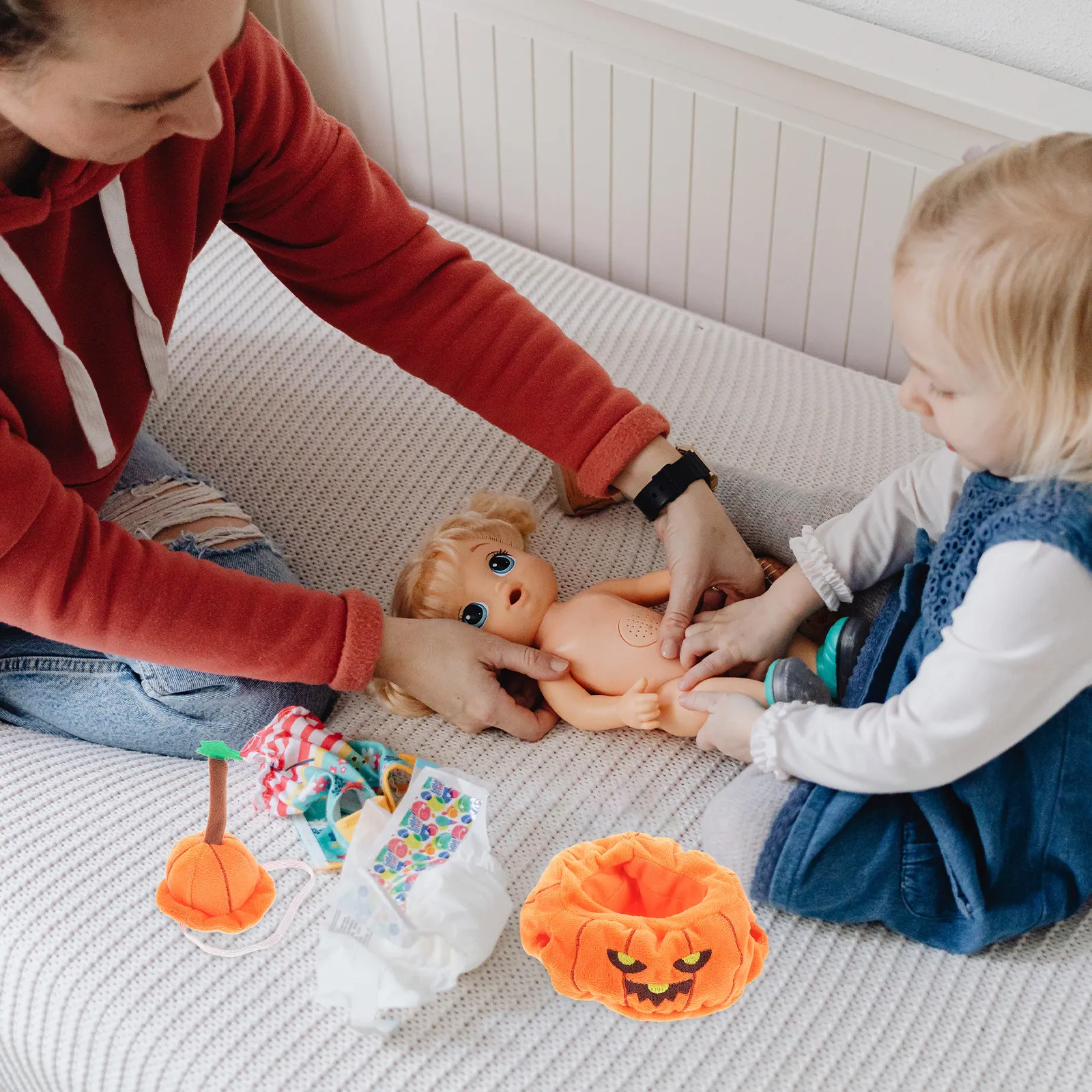 

1Set Tiny Pumpkin Costume Outfit for Mini Figures Cute Holiday Dress Up Set Versatile Sitting Standing Display