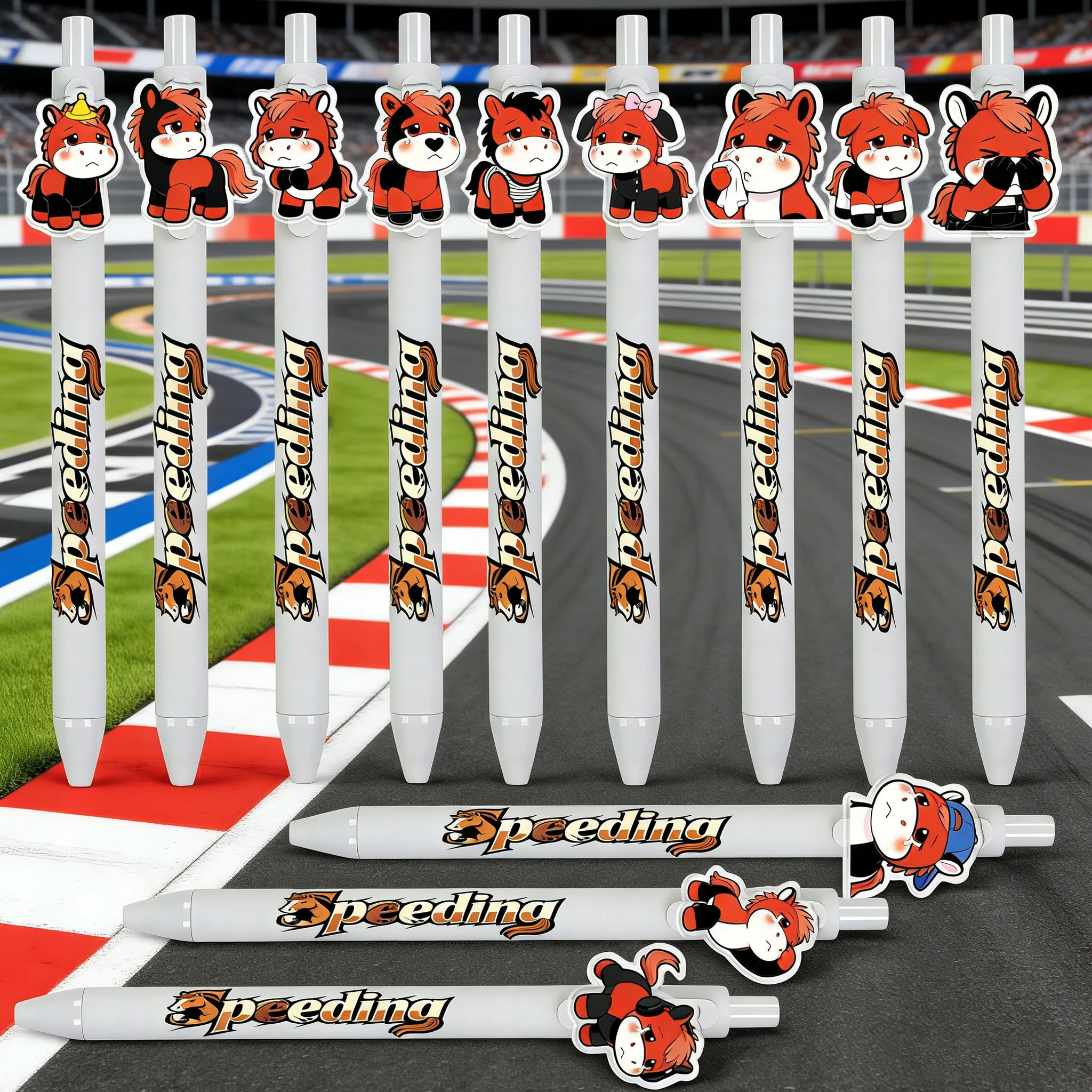 

Набор из 12/16 шариковых ручек с простым рисунком пони для бизнеса, офиса, совещаний, подписи и памятных мероприятий