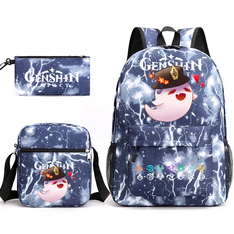 Classic Popular Genshin Impact Print 3pcs/Set pupil School Bags Laptop Daypack Backpack Inclined shoulder bag Pencil Case