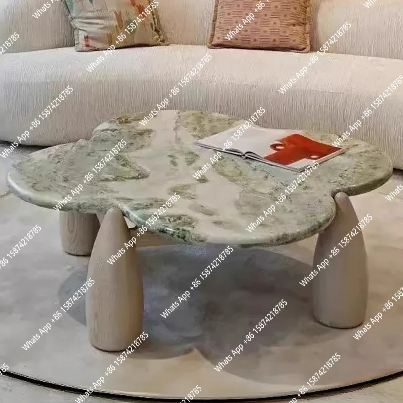 S Mountain Stream Coffee Table, Vintage Marble Design For Small Space, Modern Luxury, Heat & Scratch Resistant, Customizable