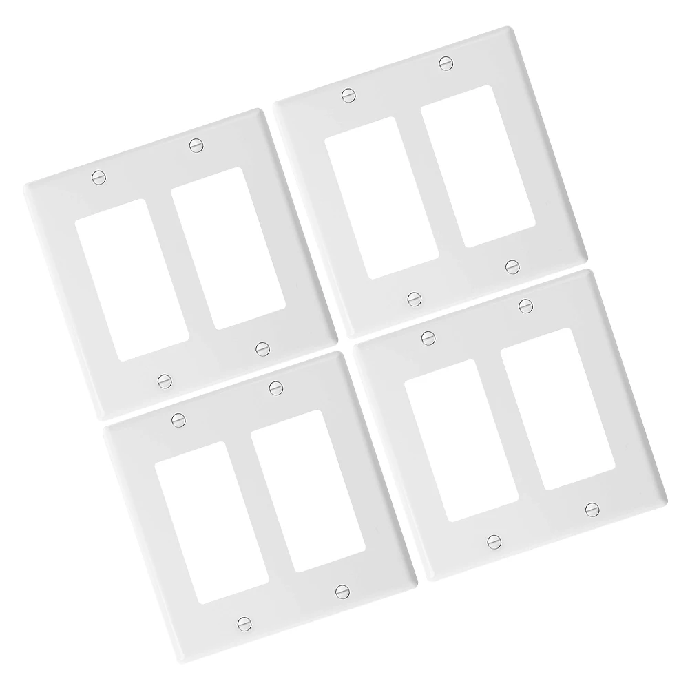 

4pcs Unbreakable White Electrical Switch Receptacle Decorative Switch Frame Socket Box Rocker Wall Plate Receptacle