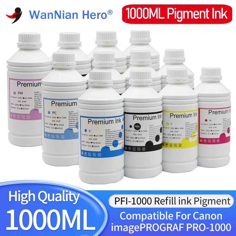 1000ML Pigment Ink PFI-1000 PFI1000 Refill ink for Canon image PROGRAF PRO-1000 pro1000 pro 1000 Printer Pigment Ink