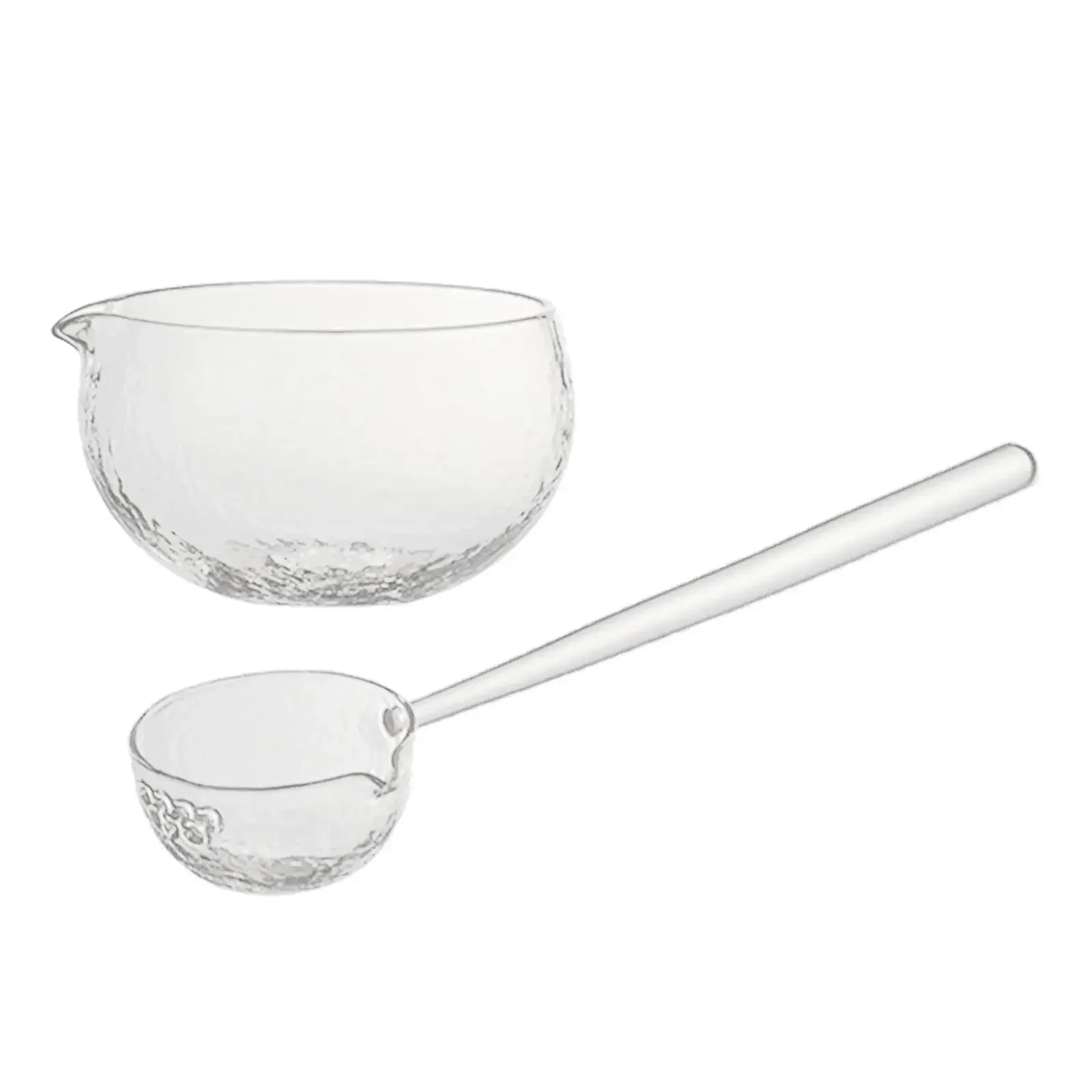 Fouet Chasen Cérémonie Thé Set Matcha 5 Pièces En Verre - Bol, Fouet (chasen), Cuillère, Porte-fouet, Cuillère à Café Kit Cérémonie Thé