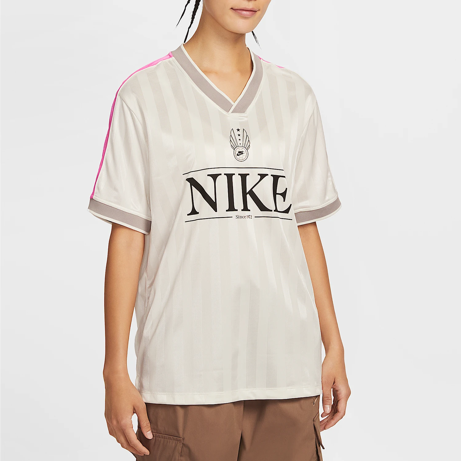 

Nike Genuine Summer Women's Retro V-Neck Loose T-shirt IH8505-133