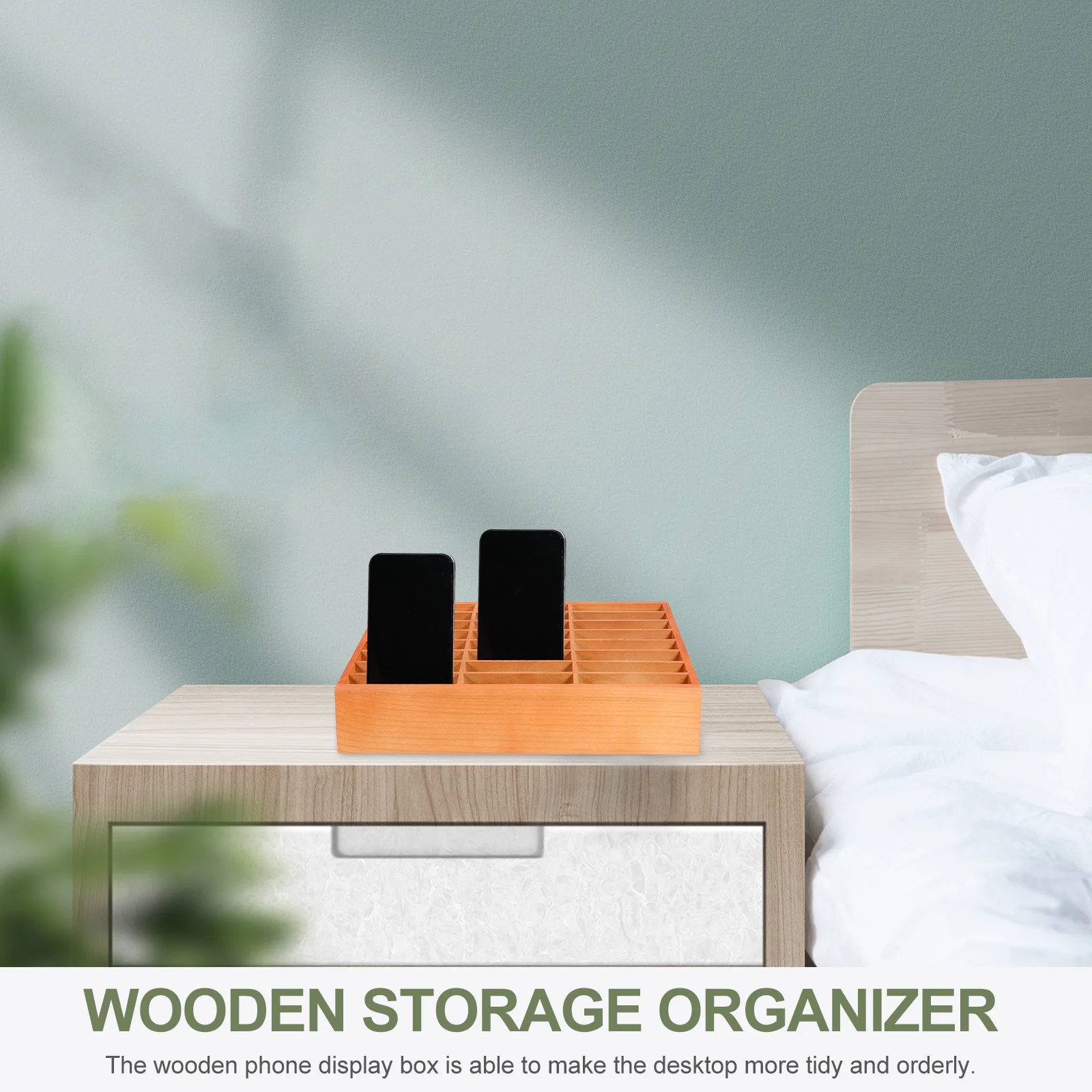 

Wooden Phone Box 36 Compartments Retro Desk Organizer Office Cell Phone Holder Classroom School Classroom Mobile Holder