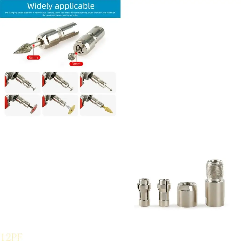 12PF 3mm 6mm Chuck Adapter For Converting 100 Type Grinder To Rotary Tool Carbon Steel Construction