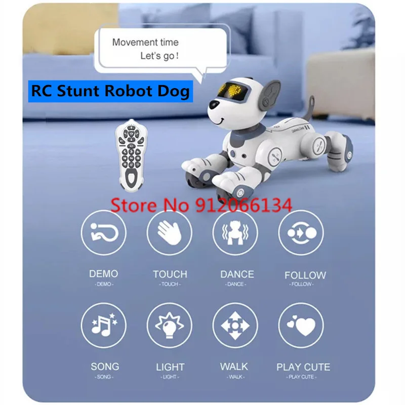 インテリジェントRCスタントロボット犬のおもちゃ,逆さまのロール,タッチセンシティブ,AI,人工知能,リモートコントロール,犬のキット