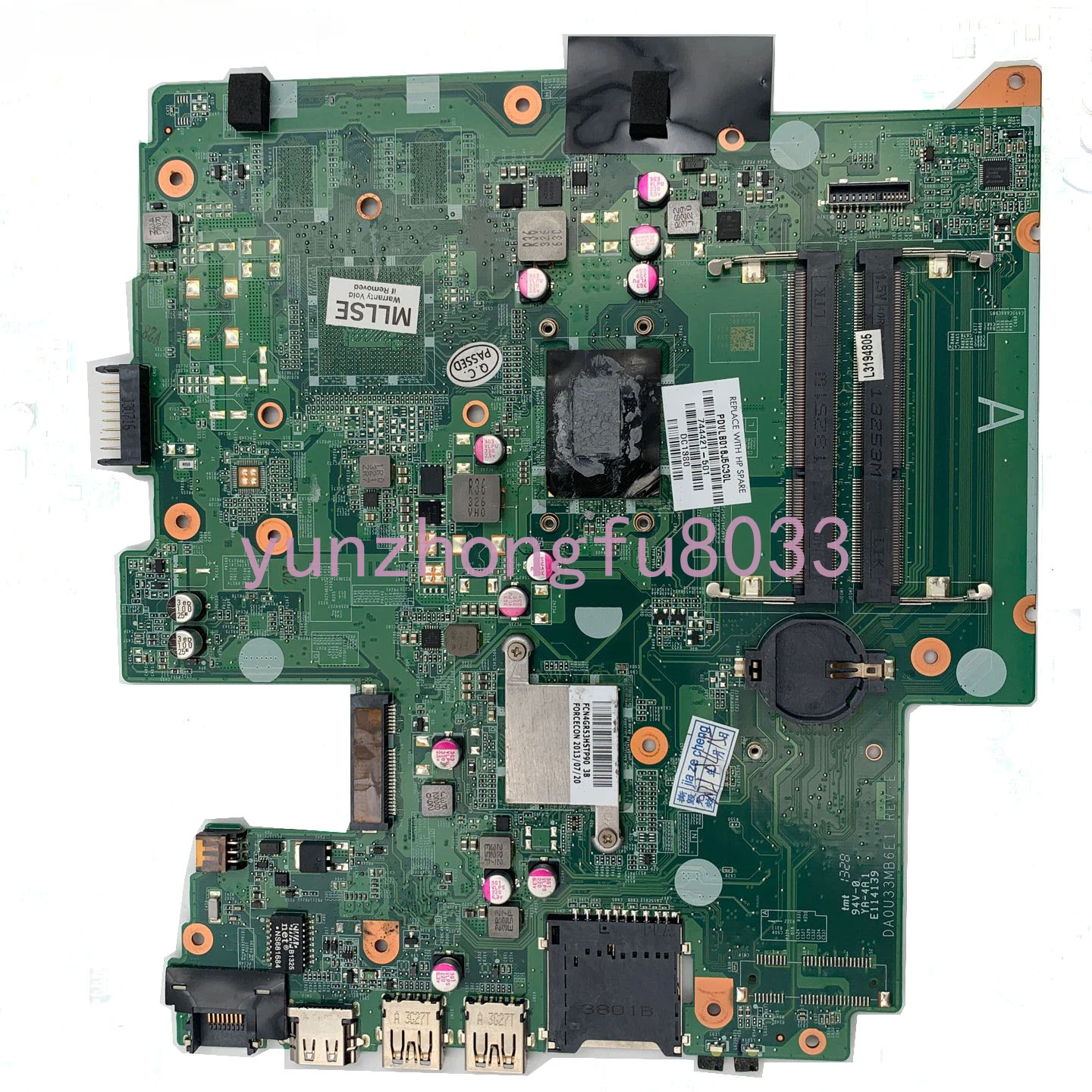 Original For pavilion 14-B 744421-501 744421-601 877 integrated motherboard  Work Perfectly