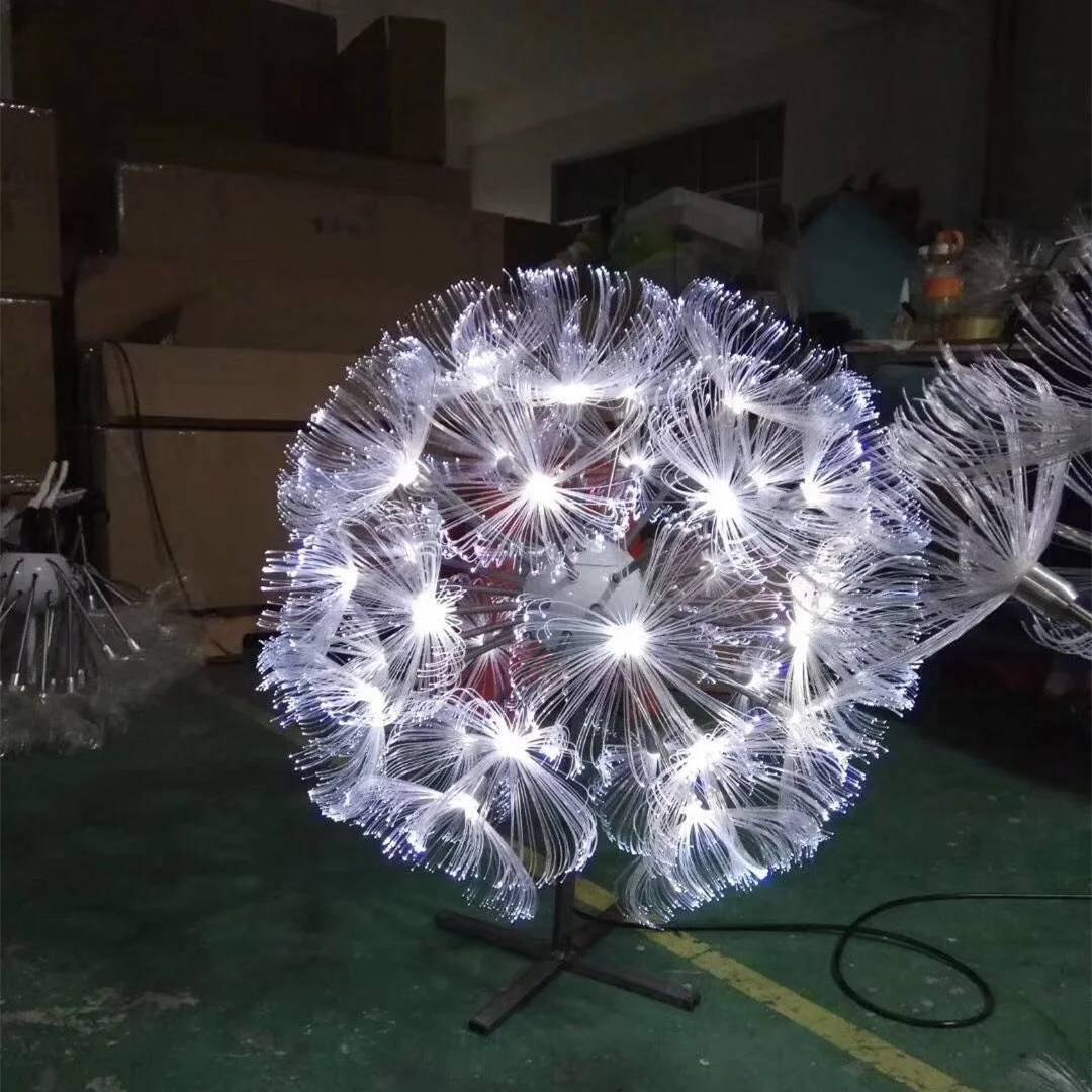 

Dia120cm outdoor RGB led fiber optic flower dandelion decoration