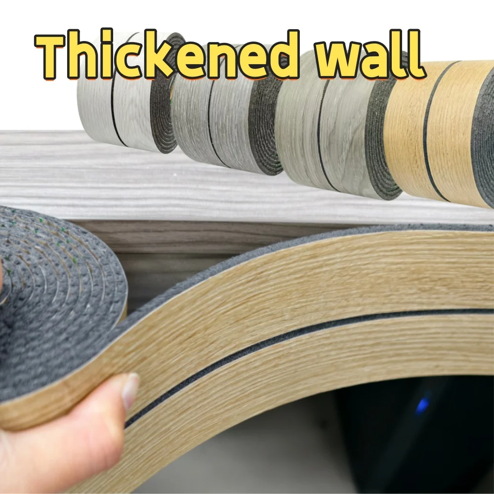 1 rollo de pegatinas autoadhesivas de PVC con imitación de grano de madera para pared, panel de esquina, zócalo, bordes gruesos para muebles, 118,11 pulgadas