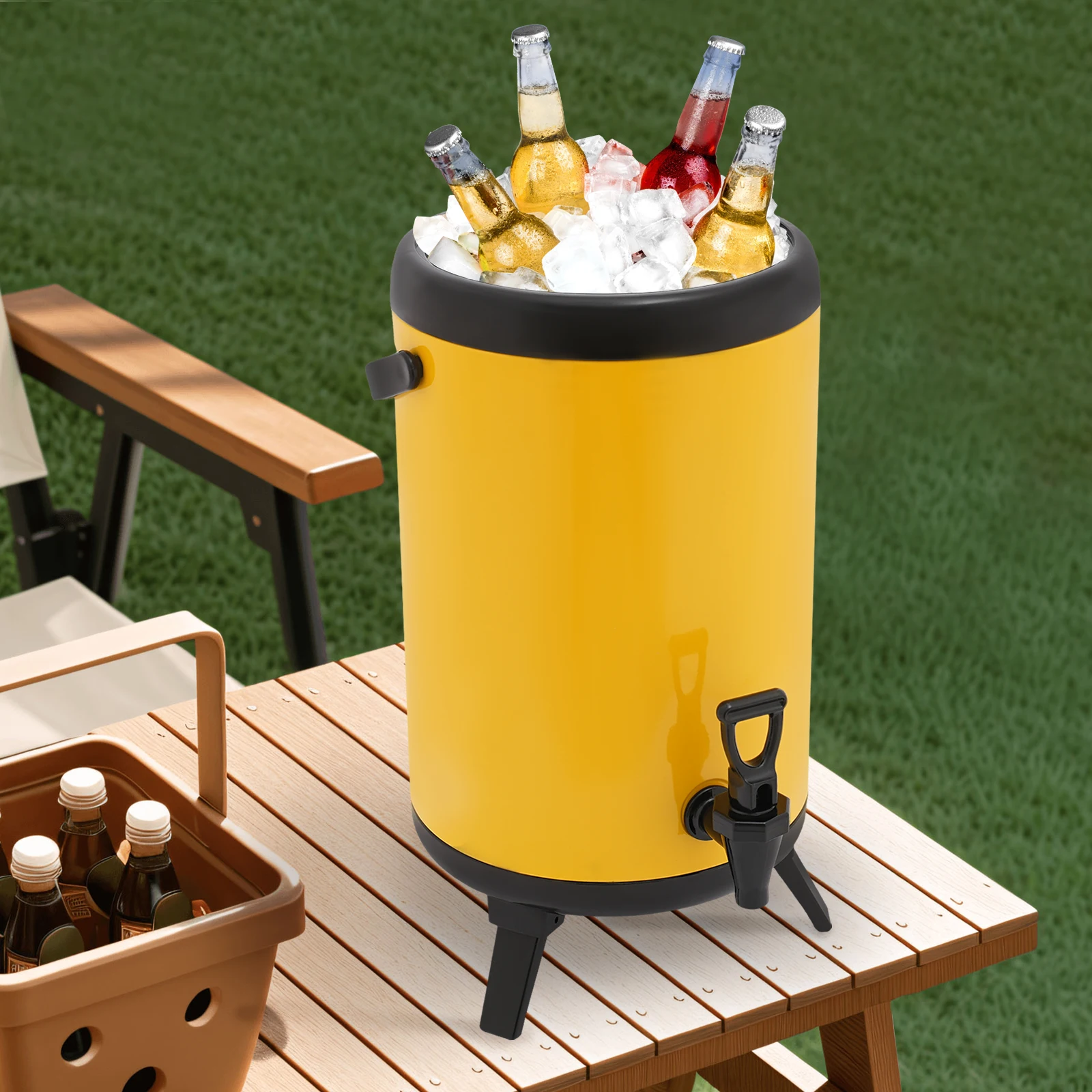 

Изолированный диспенсер для напитков из нержавеющей стали, изолированный контейнер для напитков с носиком, диспенсер для холодных и горячих напитков для вечеринок