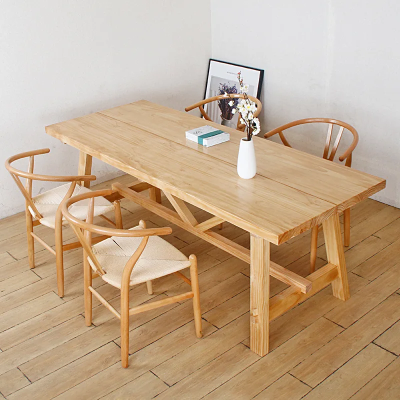 

Solid wood dining table and chairs, negotiation conference table, living room hospitality tea table